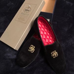 Brand new satin slippers from Brooks Brothers